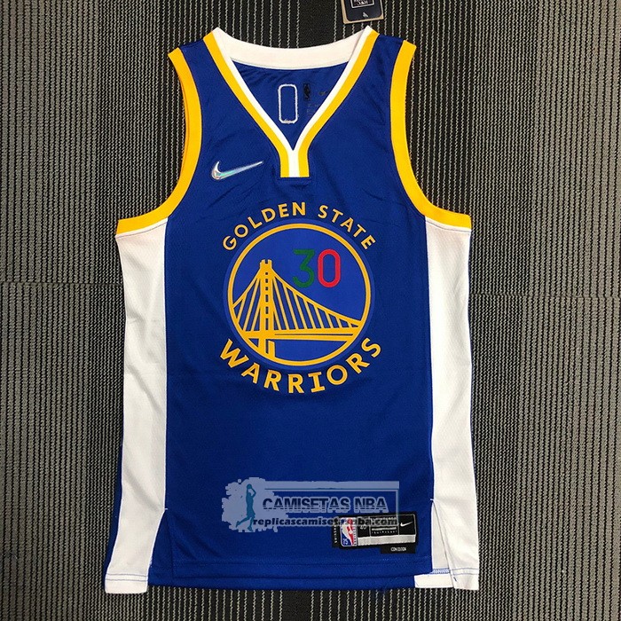 Camiseta Golden State Warriors Stephen Curry NO 30 Icon Royal Special Mexico Edition Azul
